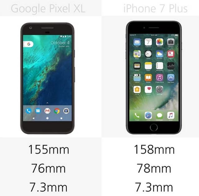 Сравнение Google Pixel XL и iPhone 7 Plus