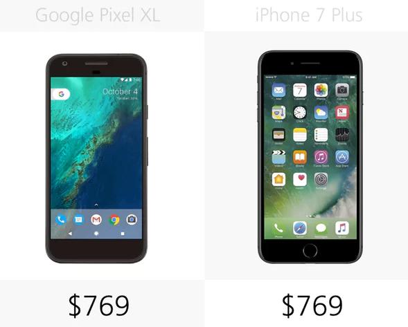 Сравнение Google Pixel XL и iPhone 7 Plus